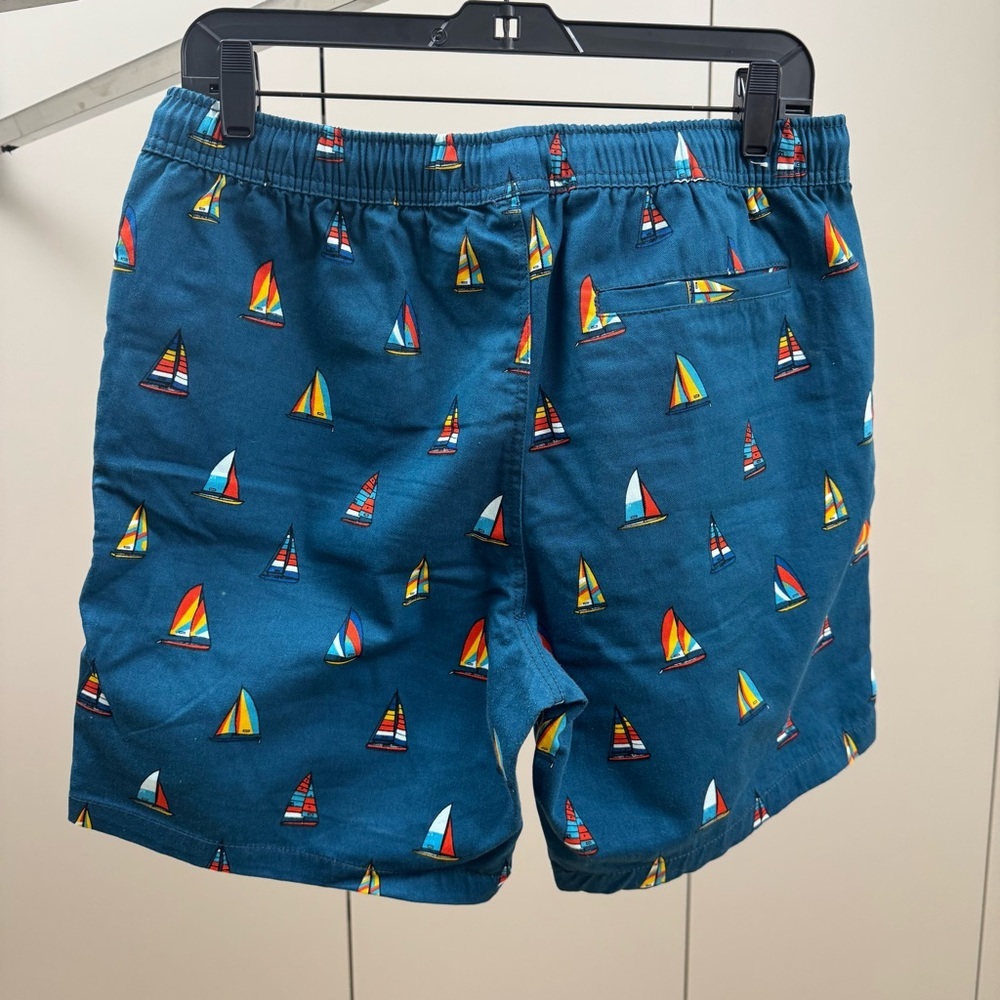 Forever 21 Teal Sailboat Print Swim Trunks Men’s Medium - Picture 6 of 7